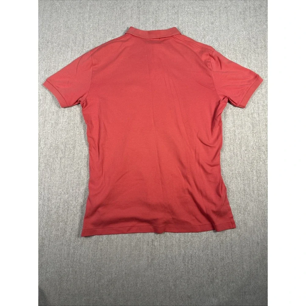 Polo Ralph Lauren Men's M Polo Shirt Coral Pink Navy Pony‎ Short Sleeve Collared